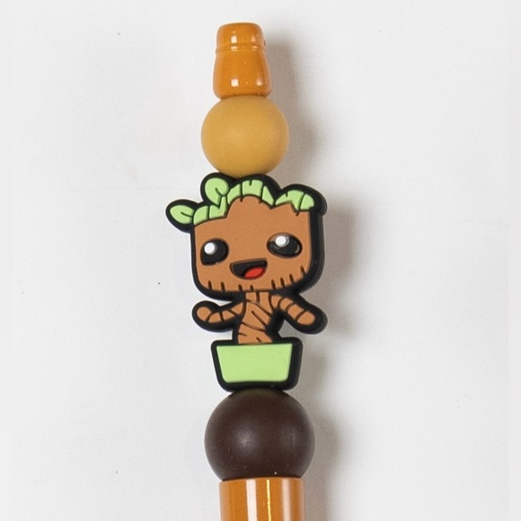 Groot Custom Made Silicone Beaded Pen - Picture 2 of 2
